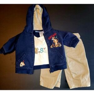 Disney Baby Tigger Outfit Explore Graphic Hoodie Pants Bodysuit 0-3M Y2K vintage